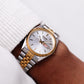 2005 Pulsar Quartz Silver Sunburst Dial 'Baby Day-Date' Men's Wrist-Watch