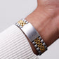 2005 Pulsar Quartz Silver Sunburst Dial 'Baby Day-Date' Men's Wrist-Watch