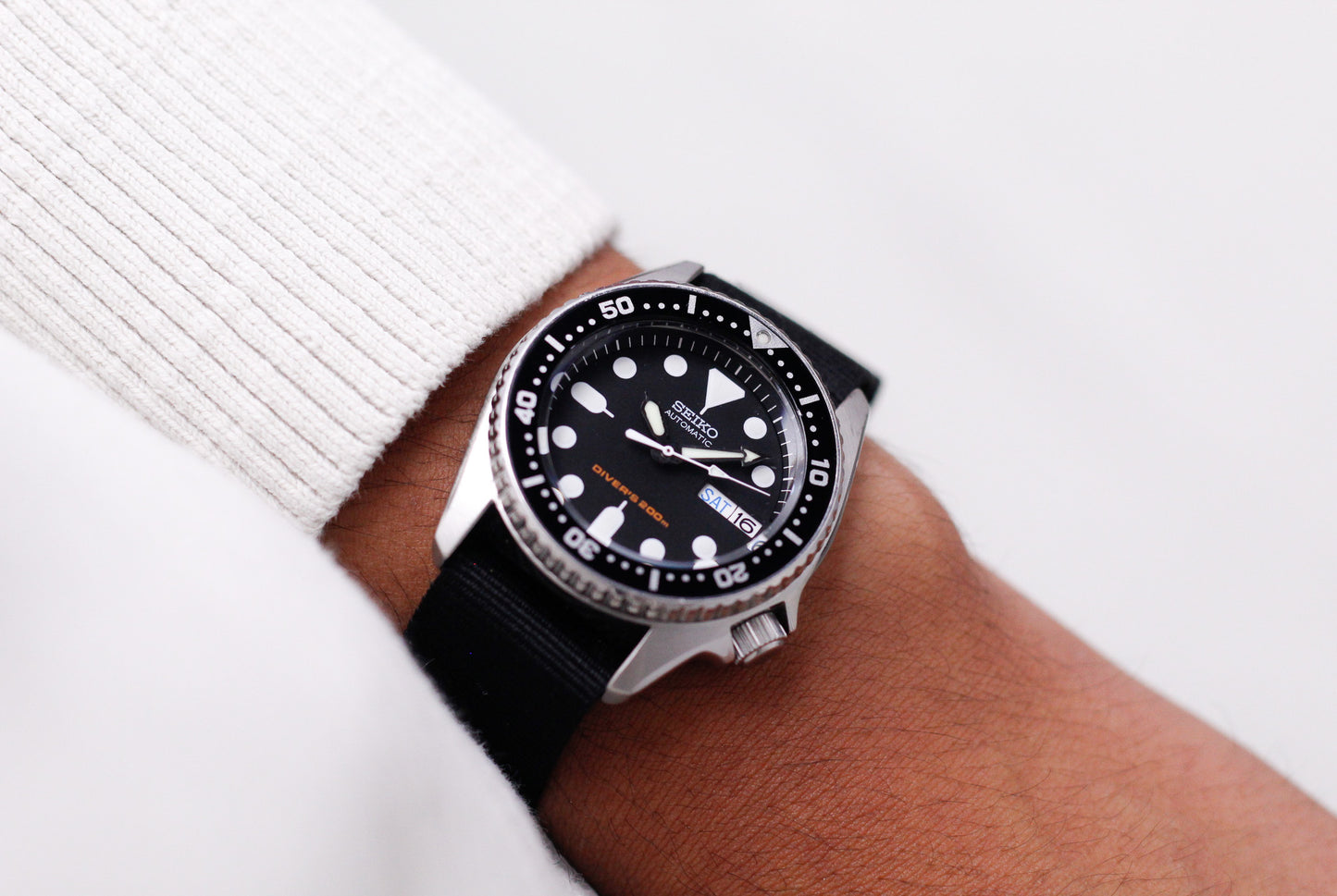 2019 Seiko Automatic Diver's 200 SXK013 Matte Black Dial Men's Wrist-Watch