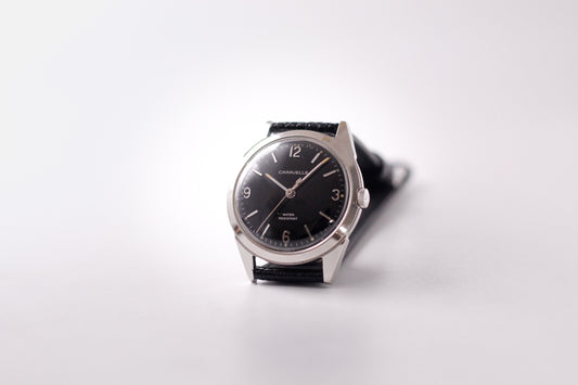 [Serviced] 1972 Bulova Caravelle Inky Black Dial Men's Mechanical Wrist-Watch