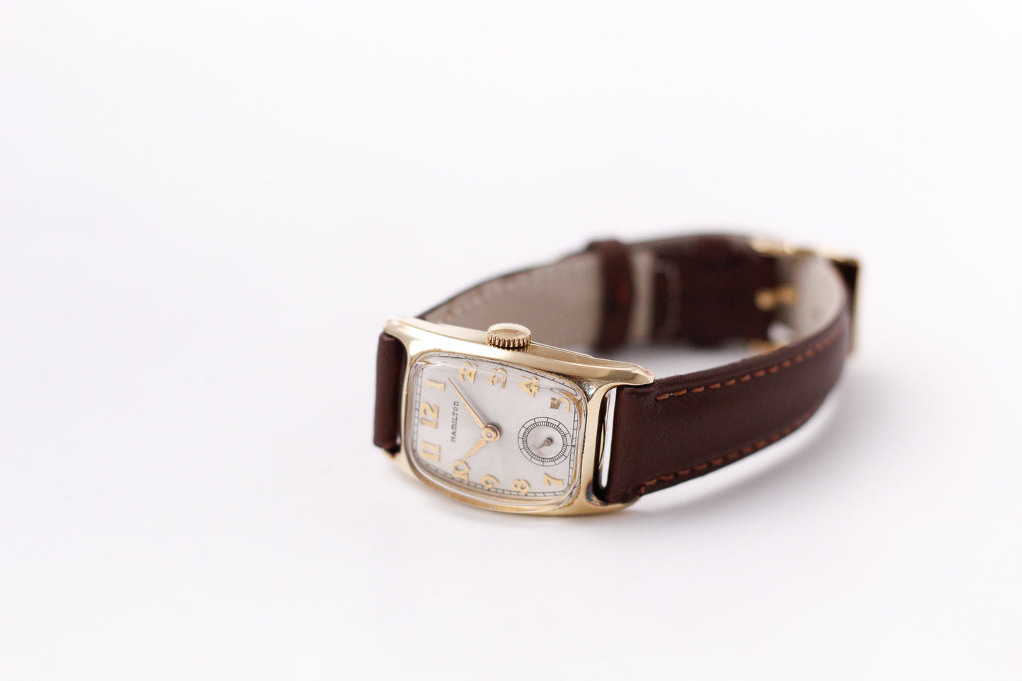 [Serviced] 1940s Hamilton 'Boulton' Radiant Silver Sunburst Dial Men's Wrist-Watch