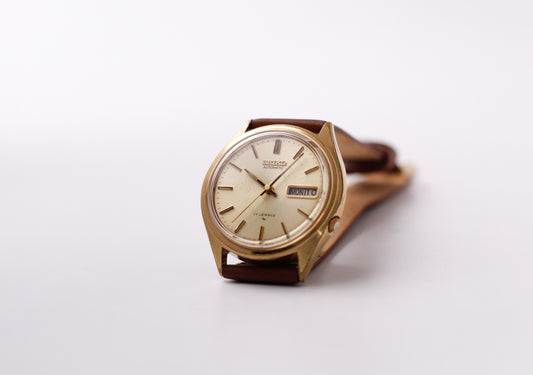 [Serviced] 1980 Seiko Automatic 'Freckled Golden Dial' Men's Wrist-Watch