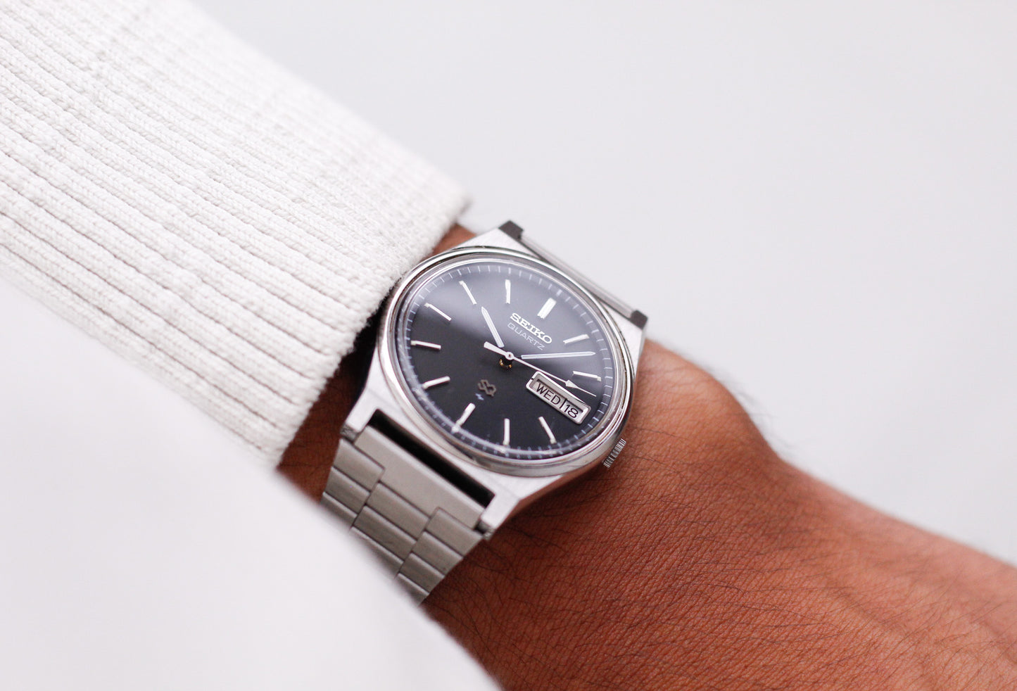 [Near Mint] 1981 Seiko SQ Quartz Matte Black Dial Men's Wrist-Watch