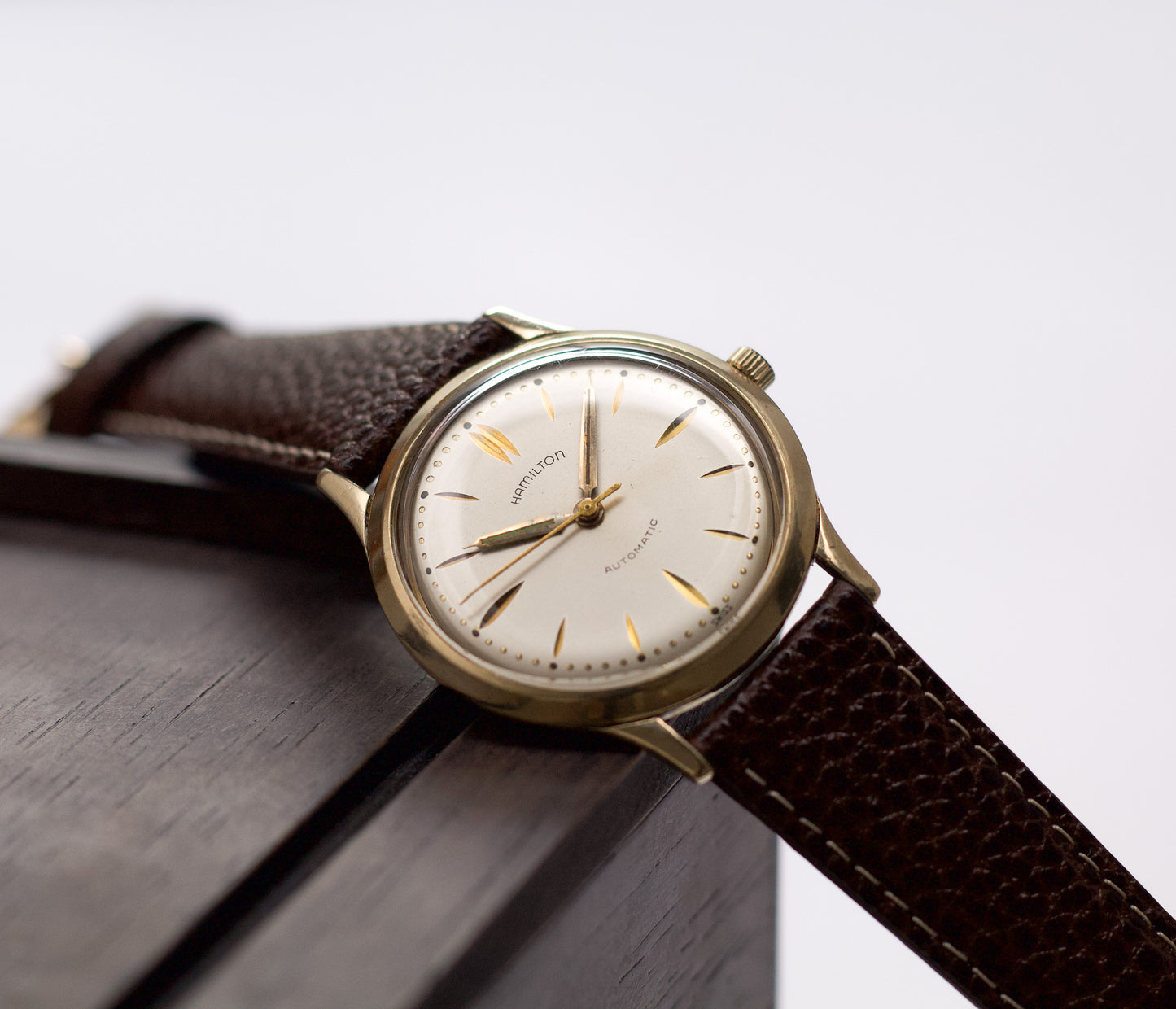[Serviced] 1960s Hamilton Automatic Light Golden Dial Micro-Rotor Movement Men's Wrist-Watch