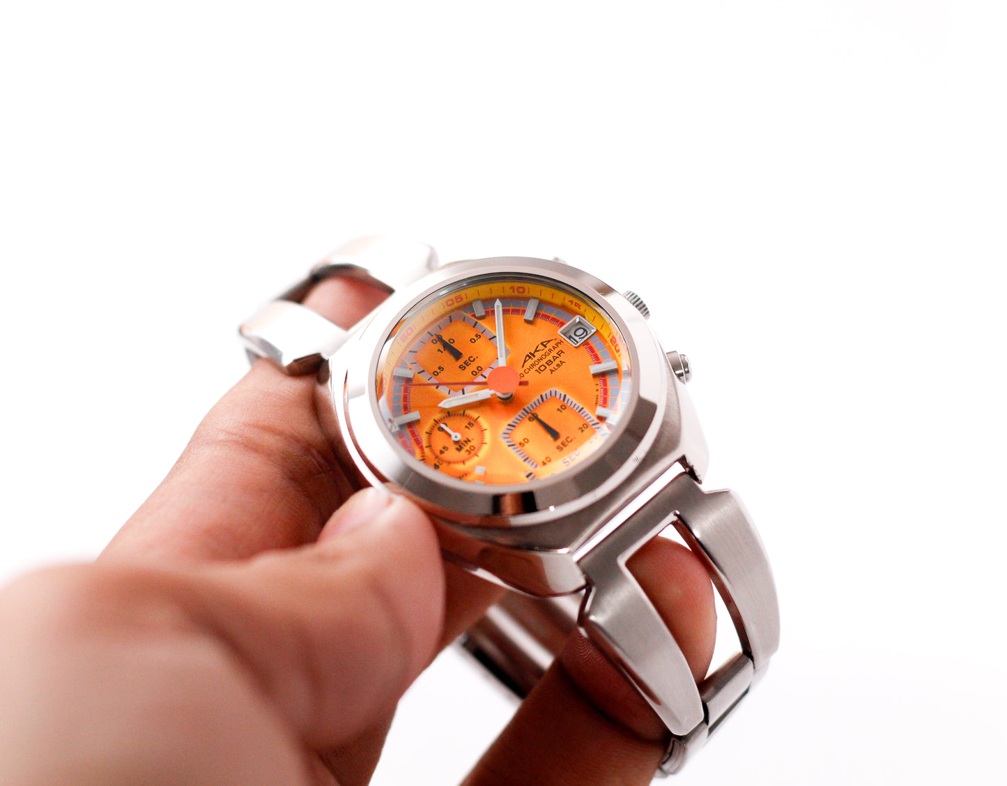 2006 Alba 'AKA' Quartz Orange Sunburst Dial Chronograph Men's Wrist-Watch