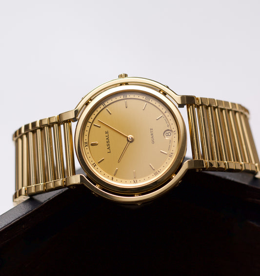 [Mint] 1986 Seiko Lassale Golden Linen Dial Men's Wrist-Watch