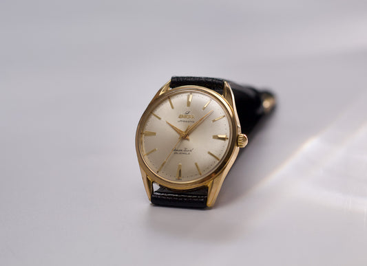 [Serviced] 1960s Enicar Ultrasonic Ocean Pearl Silver Sunburst Men's Wrist-Watch