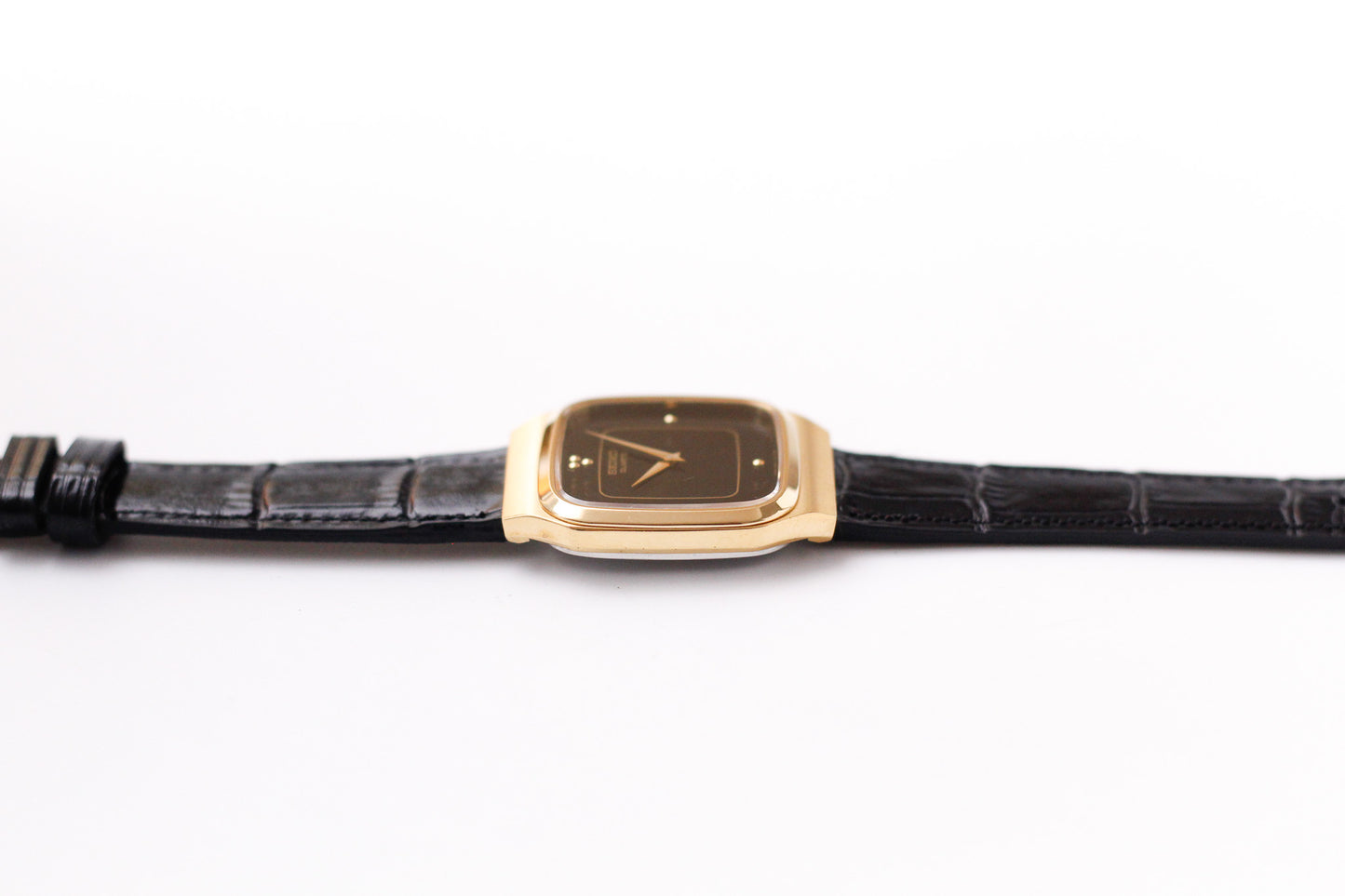 1981 Seiko Quartz Inky Black Dial Men's Wrist-Watch