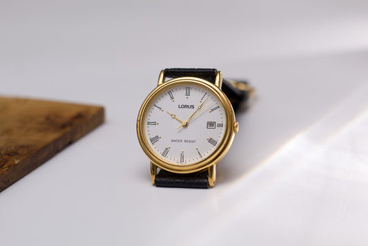 1990s Lorus Quartz Stark White Dial Men's Wrist-Watch
