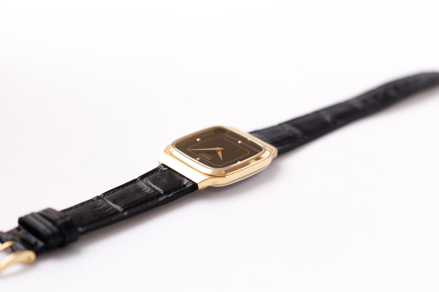 1981 Seiko Quartz Inky Black Dial Men's Wrist-Watch