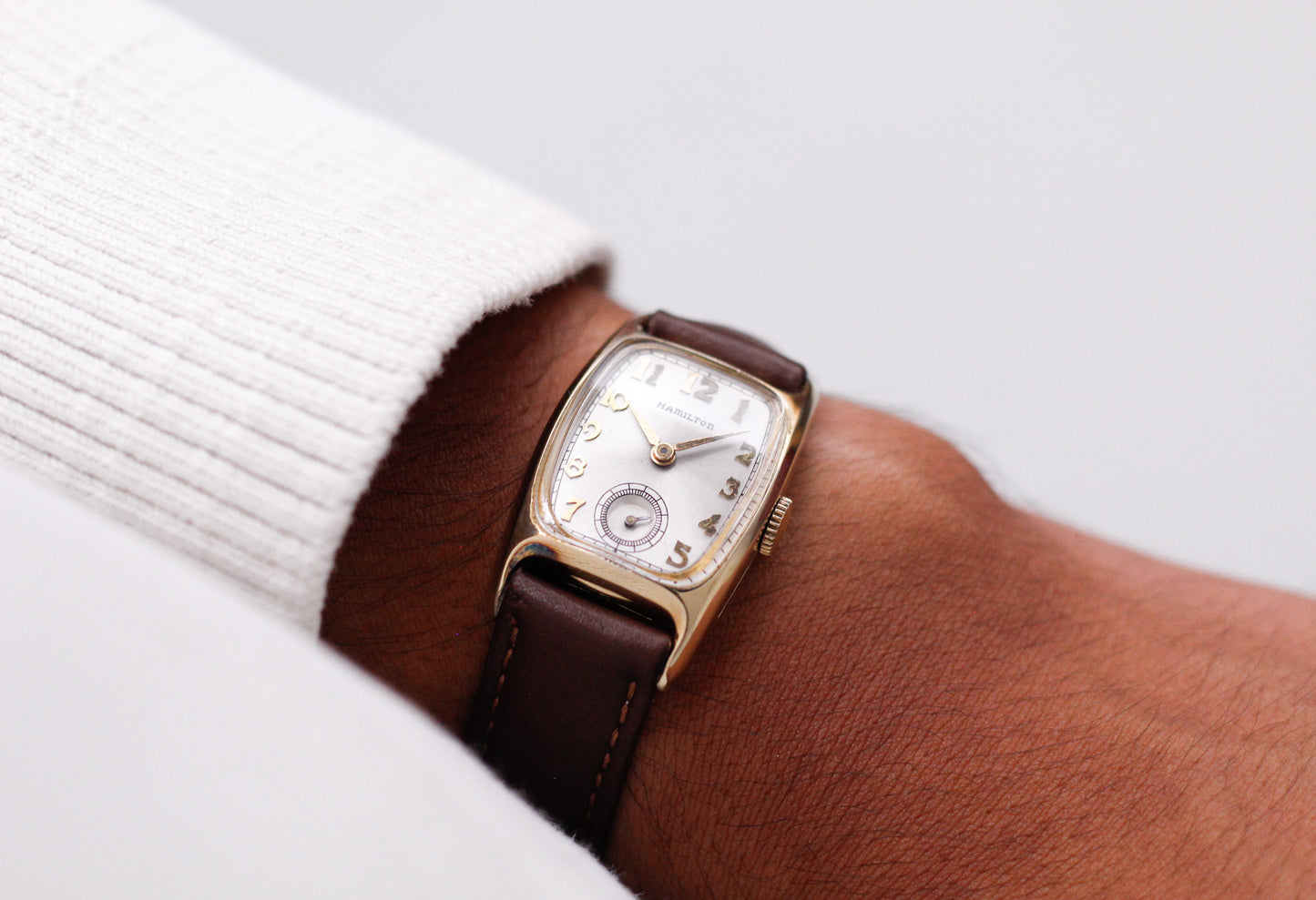 [Serviced] 1940s Hamilton 'Boulton' Radiant Silver Sunburst Dial Men's Wrist-Watch