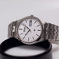 1988 Seiko Quartz Straight Grain Silver Dial Men's Wrist Watch