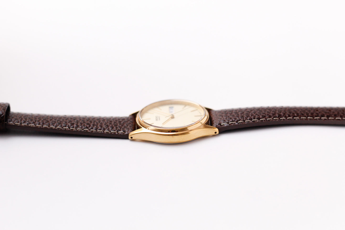 1998 Seiko Quartz Warm Gold Toned Men's Dress Wrist-Watch