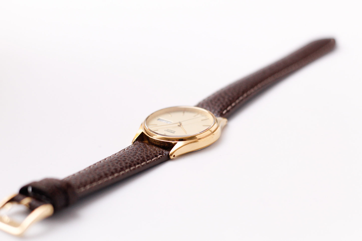 1998 Seiko Quartz Warm Gold Toned Men's Dress Wrist-Watch