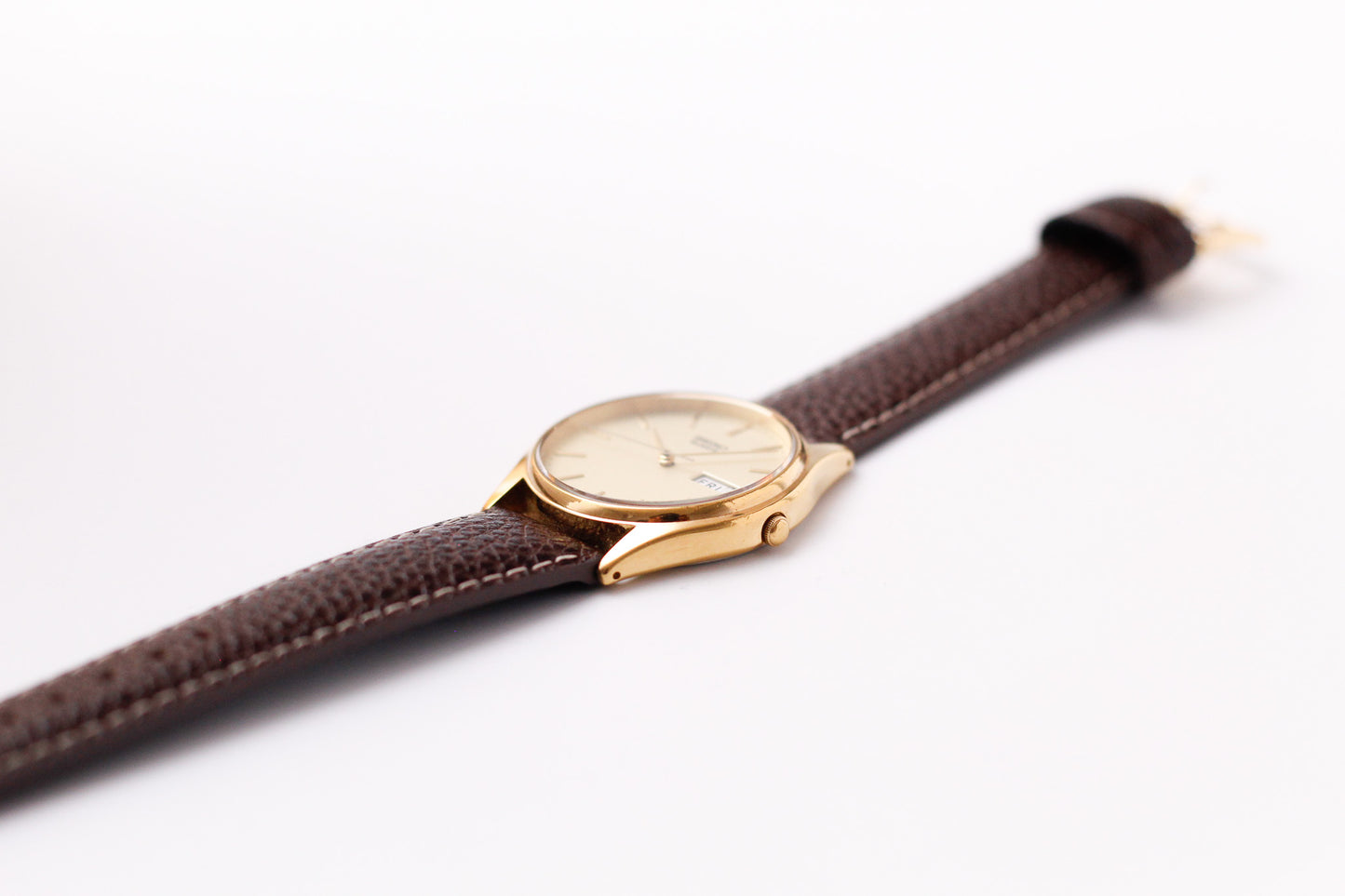 1998 Seiko Quartz Warm Gold Toned Men's Dress Wrist-Watch