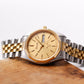 1990s Bulova Marine Stark Golden Sunburst Dial Two Tone Case Men's Wrist-Watch