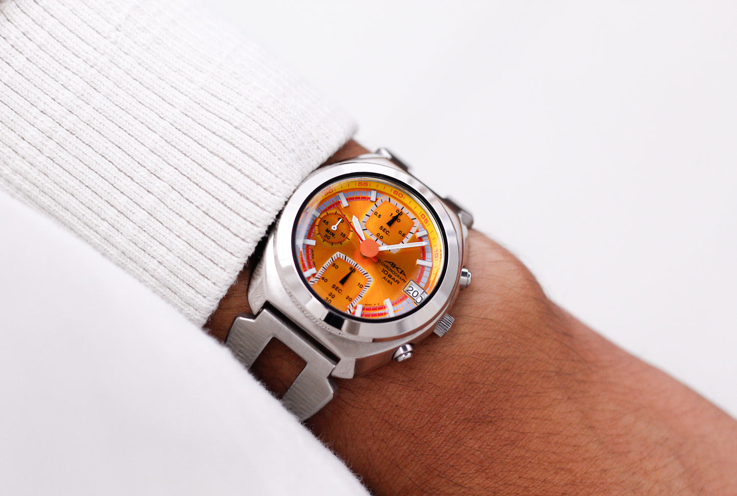 2006 Alba 'AKA' Quartz Orange Sunburst Dial Chronograph Men's Wrist-Watch
