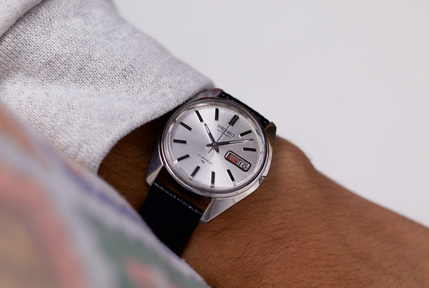 [Serviced] 1980 Seiko Automatic Silver Sunburst Dial Men's Wrist-Watch