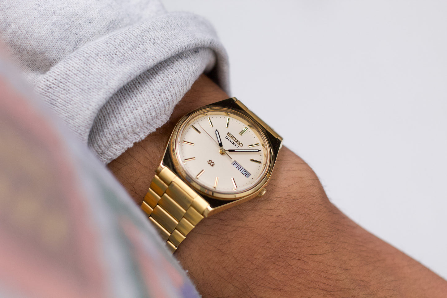 1985 Seiko SQ Light Golden Dial Men's Wrist-Watch