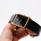1990 Seiko Quartz Inky Black Dial Golden Tank Men's Wrist-Watch