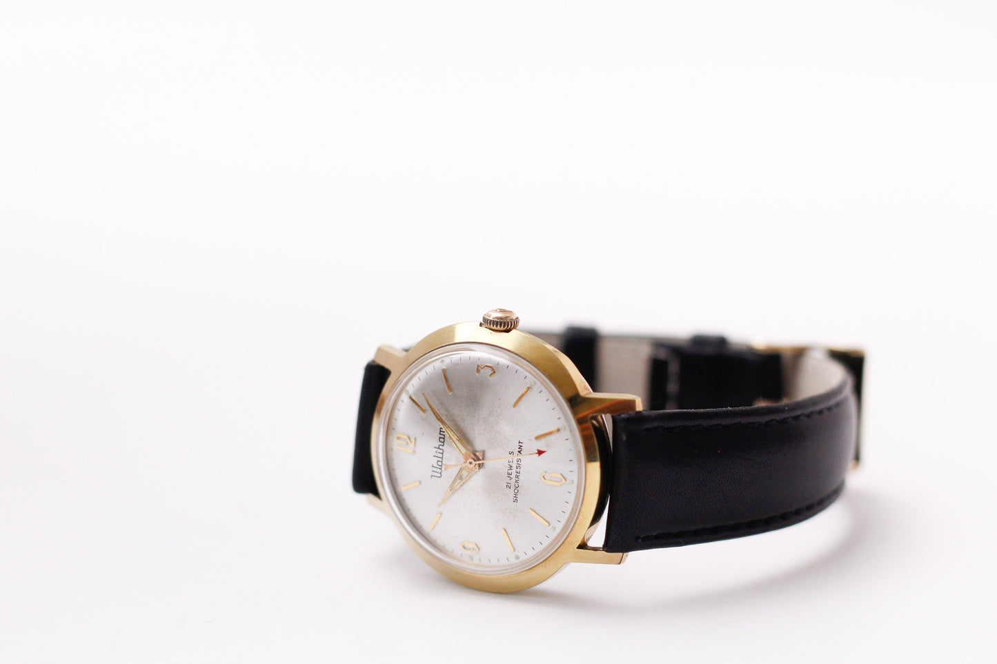 [Serviced] 1960s Waltham Mechanical Silver Sunburst Dial Men's Wrist-Watch