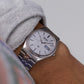 1988 Seiko Quartz Straight Grain Silver Dial Men's Wrist Watch