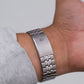 1988 Seiko Quartz Straight Grain Silver Dial Men's Wrist Watch