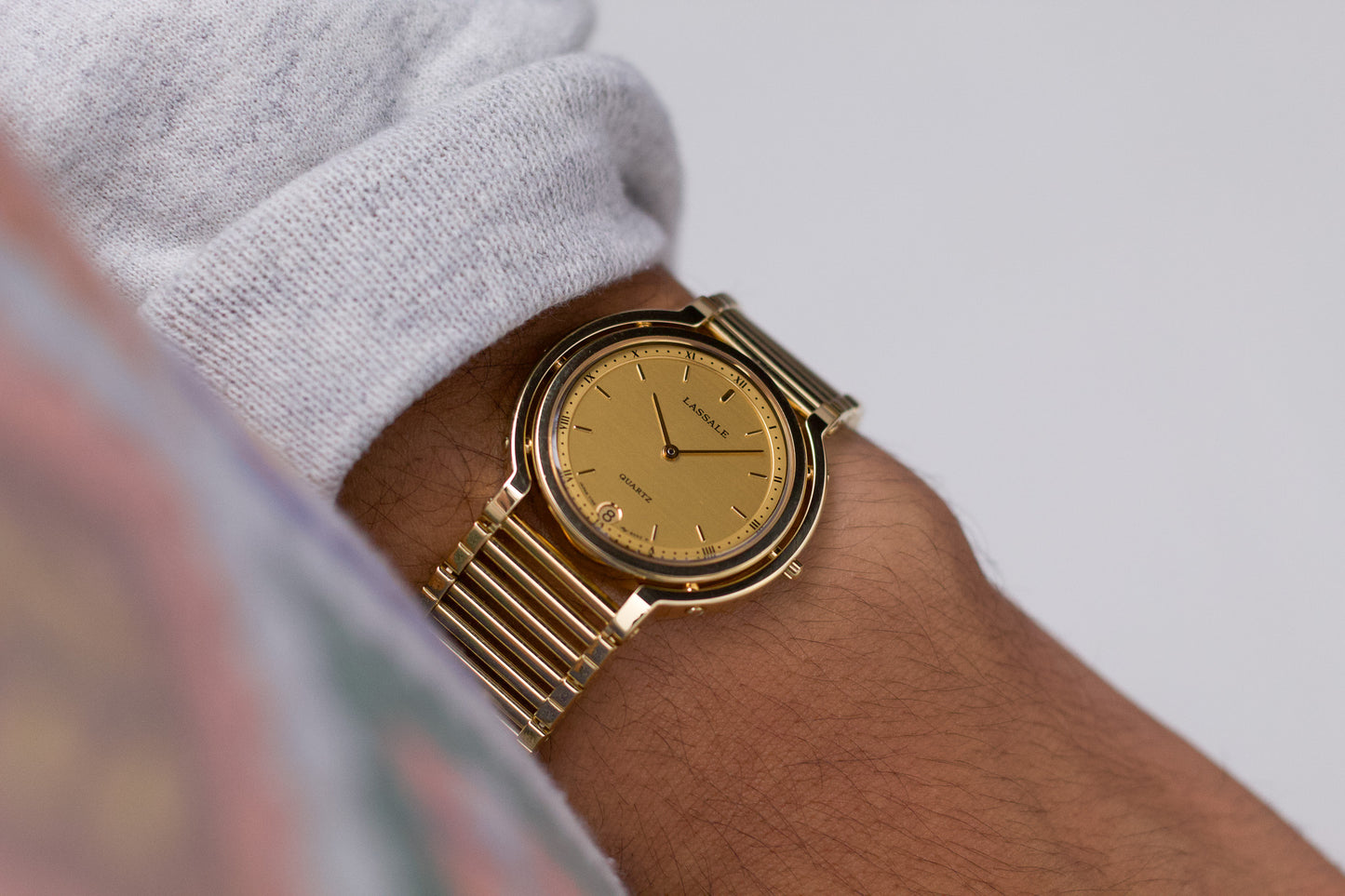 [Mint] 1986 Seiko Lassale Golden Linen Dial Men's Wrist-Watch