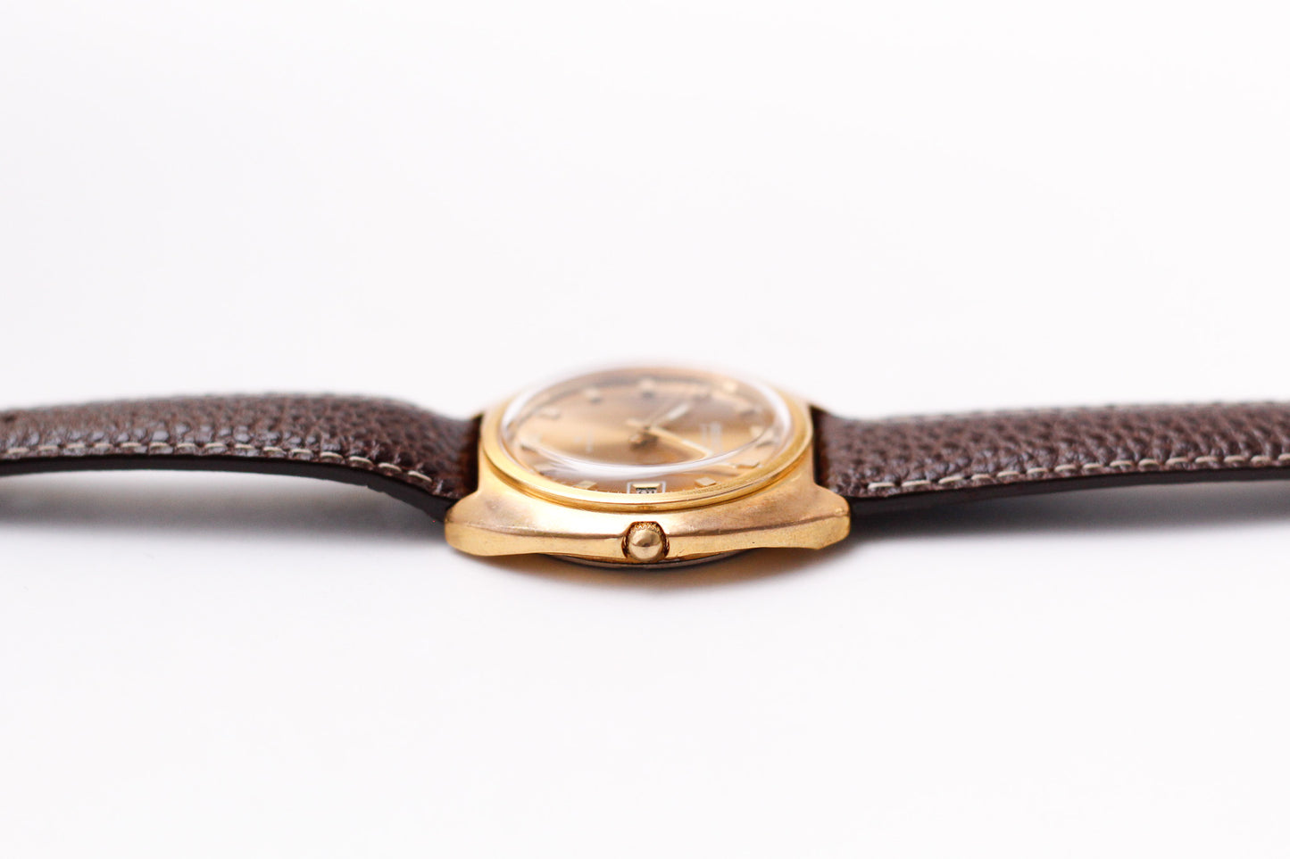 [Serviced] 1973 Seiko Automatic Golden Caramel Sunburst Dial Men's Wrist-Watch