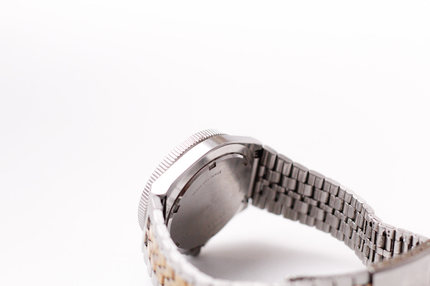 1981 Pulsar Quartz Linear Charcoal Dial Two Tone Case Men's Wrist-Watch