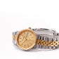 1990s Bulova Marine Stark Golden Sunburst Dial Two Tone Case Men's Wrist-Watch