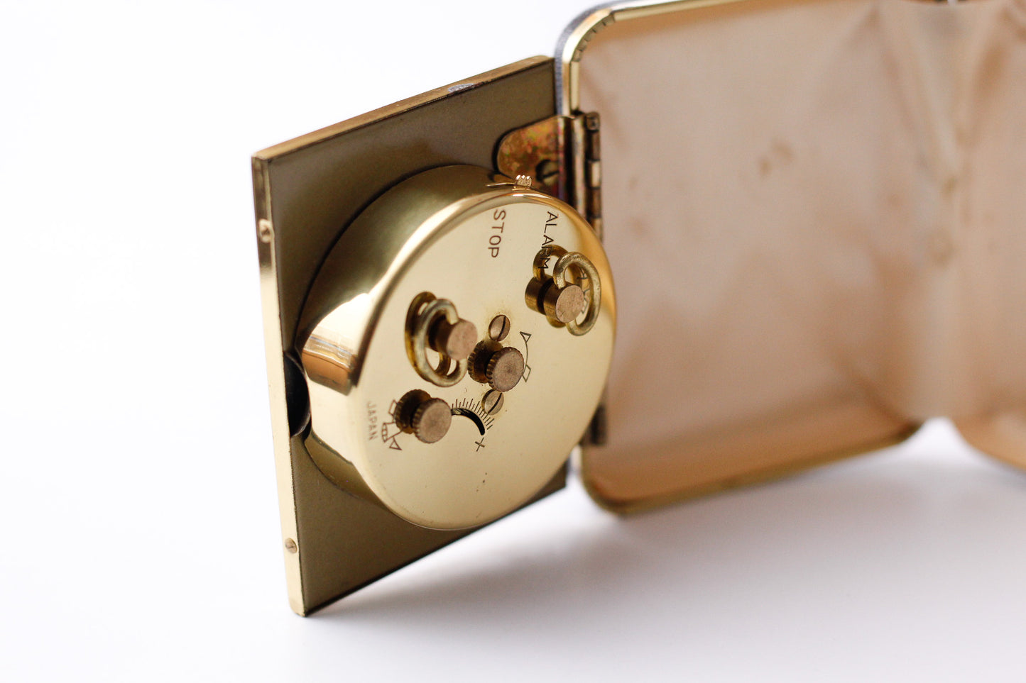 1960s Elgin Mechanical Travel Alarm Clock W/Box
