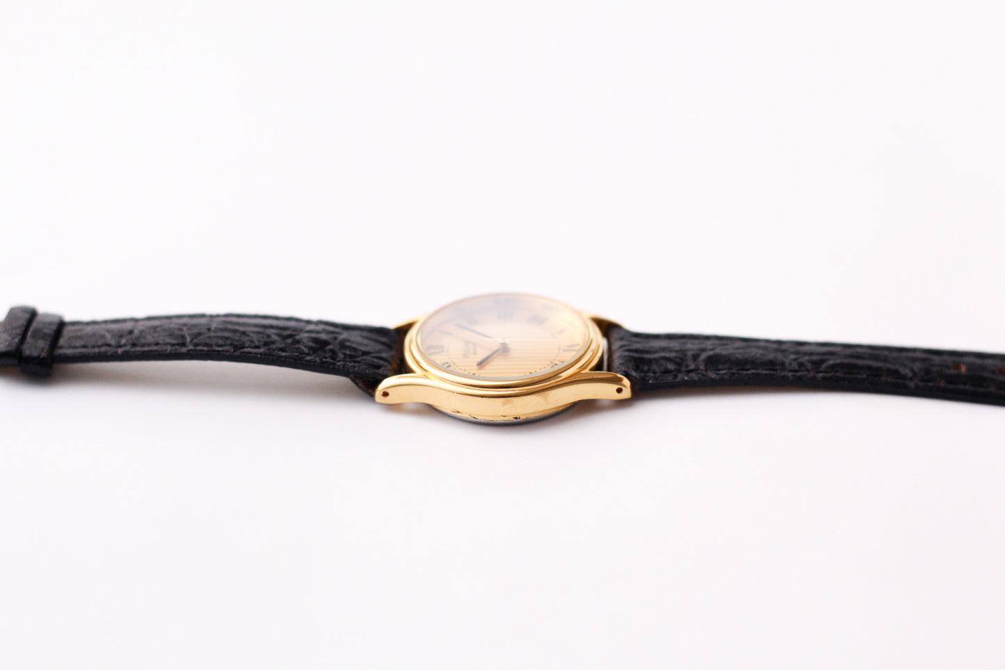 1994 Pulsar Quartz Striped Golden Roman Dial Ladies' Wrist-Watch
