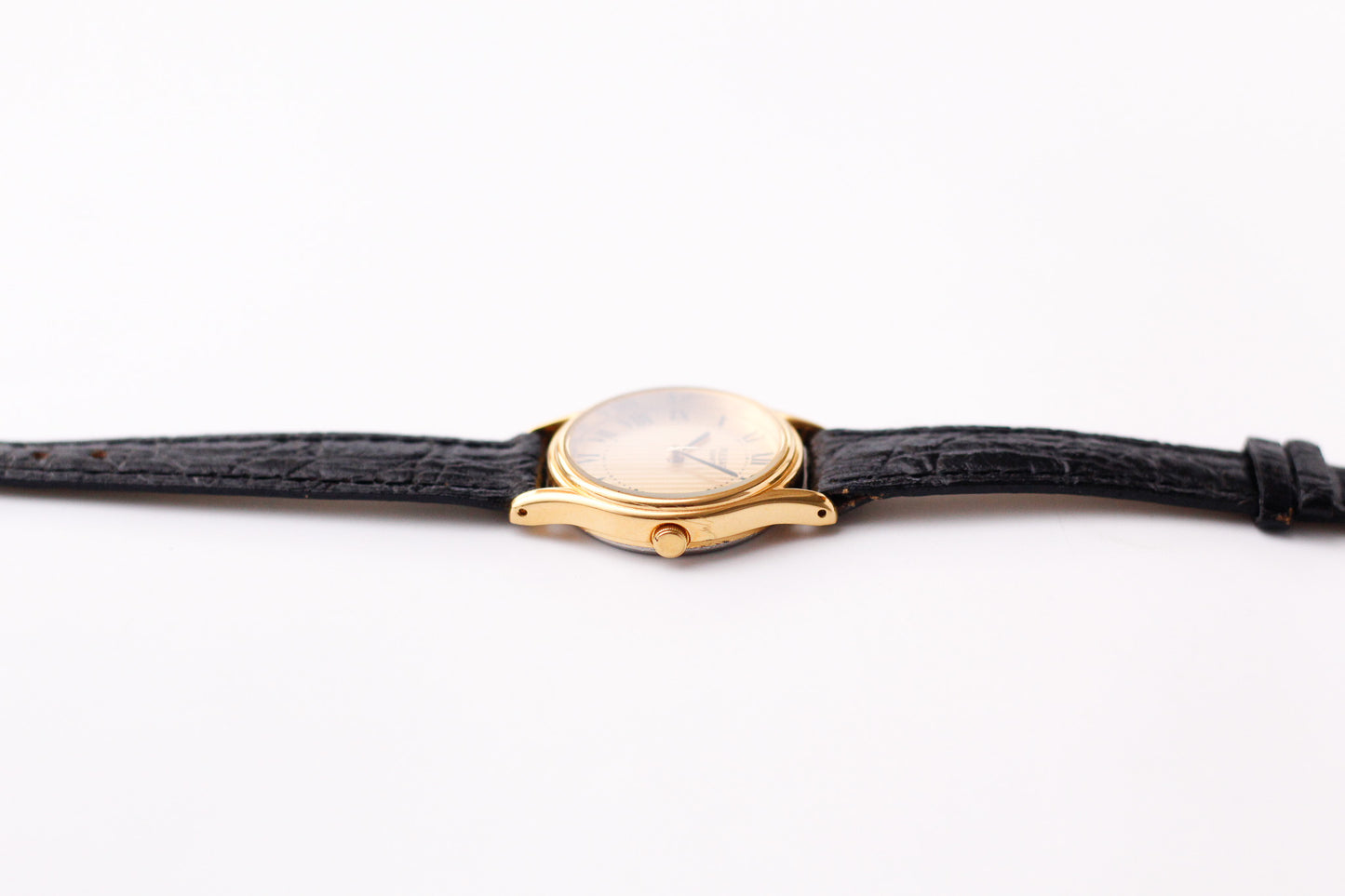 1994 Pulsar Quartz Striped Golden Roman Dial Ladies' Wrist-Watch
