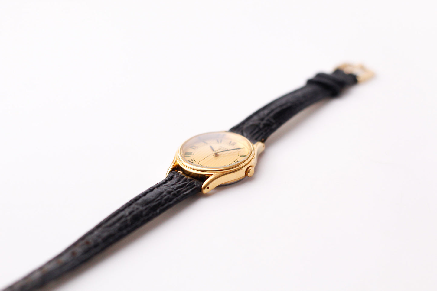 1994 Pulsar Quartz Striped Golden Roman Dial Ladies' Wrist-Watch