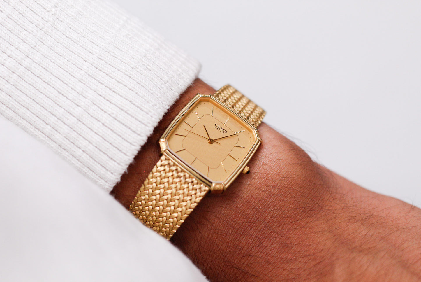 1984 Citizen Exceed Braided Golden Tank Men's Wrist-Watch W/Box & Papers