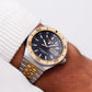 1981 Pulsar Quartz Linear Charcoal Dial Two Tone Case Men's Wrist-Watch