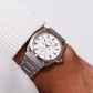 1982 Seiko Quartz Silverwave Cream White Roman Dial Two Tone Men's Wrist-Watch