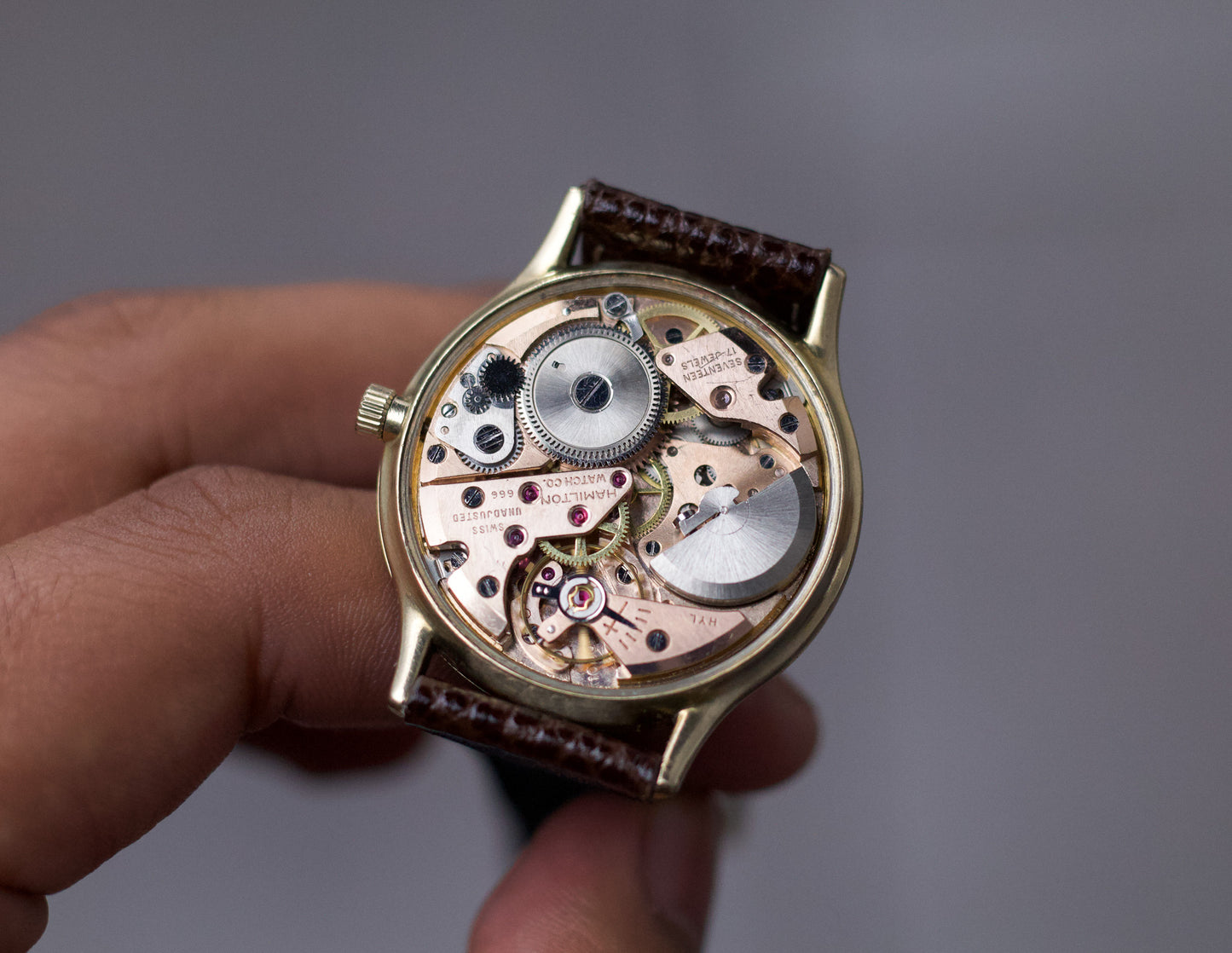 [Serviced] 1960s Hamilton Automatic Light Golden Dial Micro-Rotor Movement Men's Wrist-Watch
