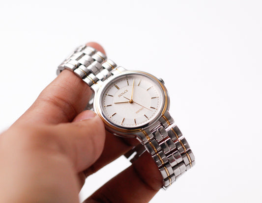 1992 Seiko Dolce Quartz Frosted White Dial Two Tone Ladies' Wrist-Watch