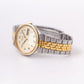 2003 Seiko Quartz Straight Grain Golden Dial Two Tone Case Men's Wrist-Watch