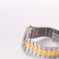 2003 Seiko Quartz Straight Grain Golden Dial Two Tone Case Men's Wrist-Watch