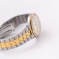 2003 Seiko Quartz Straight Grain Golden Dial Two Tone Case Men's Wrist-Watch
