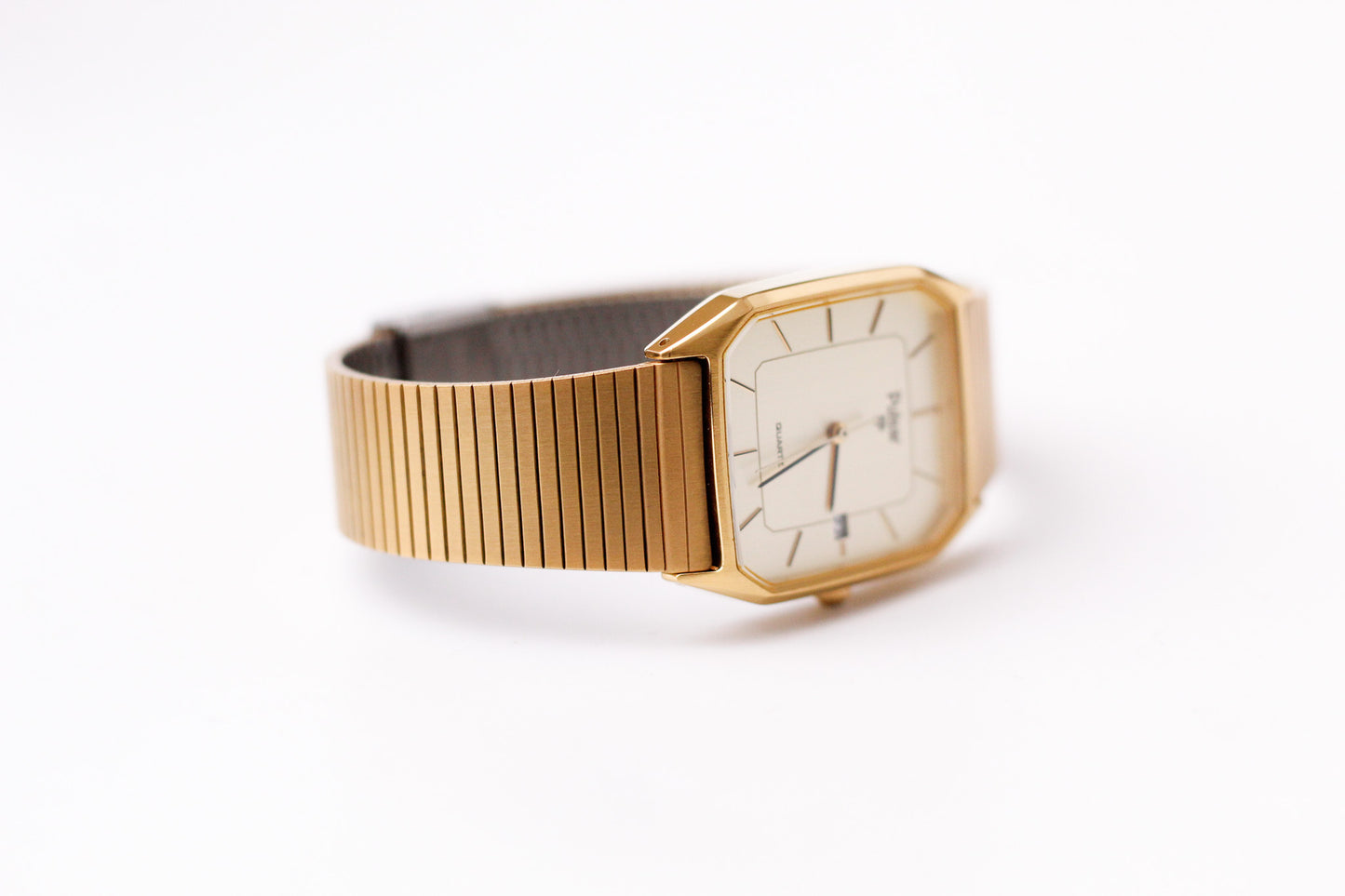 1995 Pulsar Quartz Straight Grain Golden Dial Men's Wrist-Watch W/Box & Papers