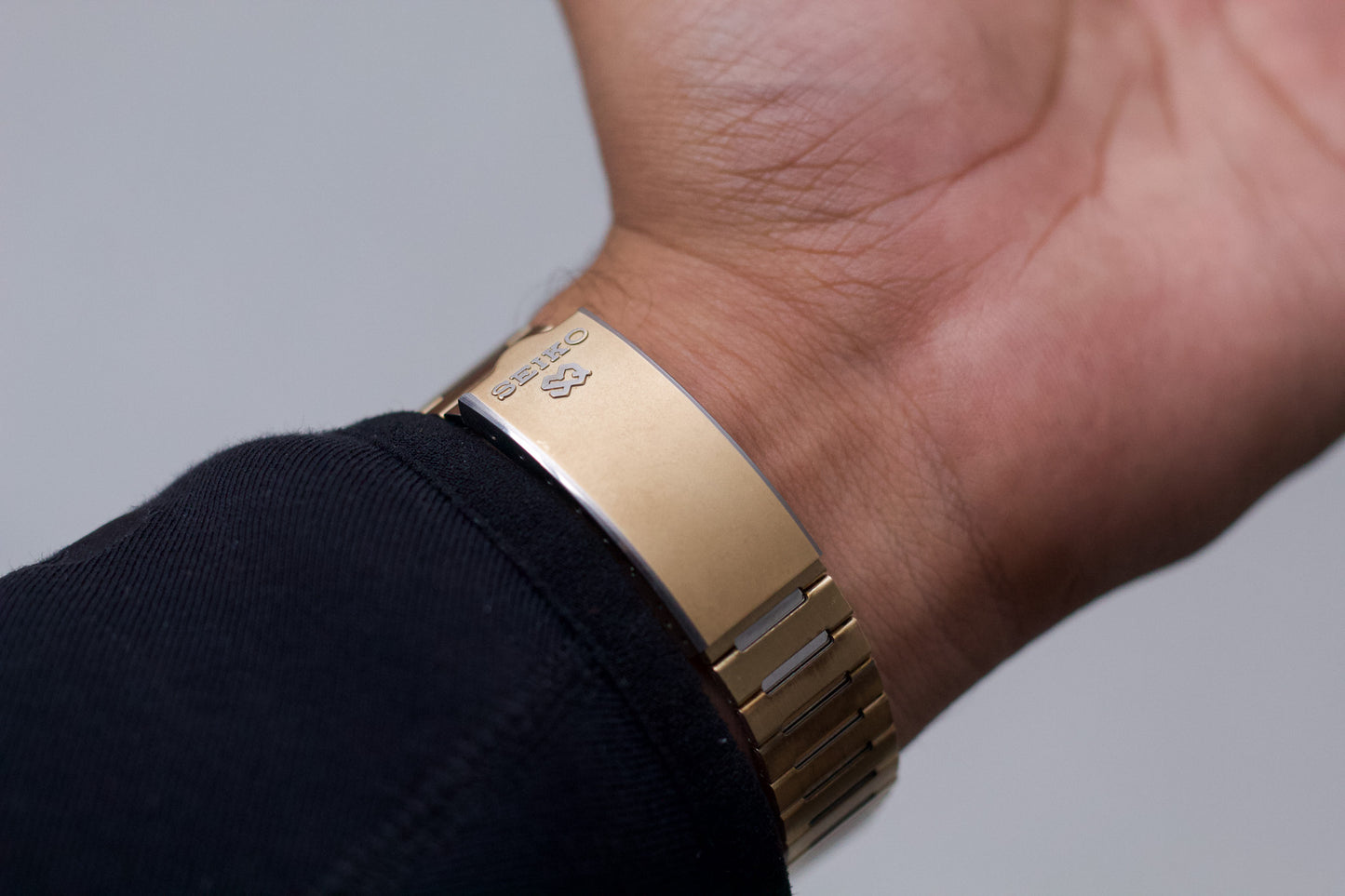 [Full Set] 1979 Seiko SQ 'Illuminated' Matte Black Dial Men's Wrist-Watch