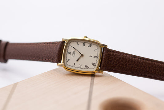 1996 Citizen Quartz 'Fancy Tank' Cream Dial Men's Wrist-Watch