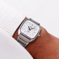1980 Seiko Silverwave Quartz Straight Grain Silver Dial Men's Wrist-Watch