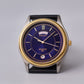 [Near Mint] 1997 Seiko Quartz Royal Blue Carved Crystal Dial Men's Wrist-Watch