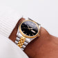 2005 Pulsar Baby 'Day-Date' Inky Black Dial Two Toned Men's Wrist-Watch