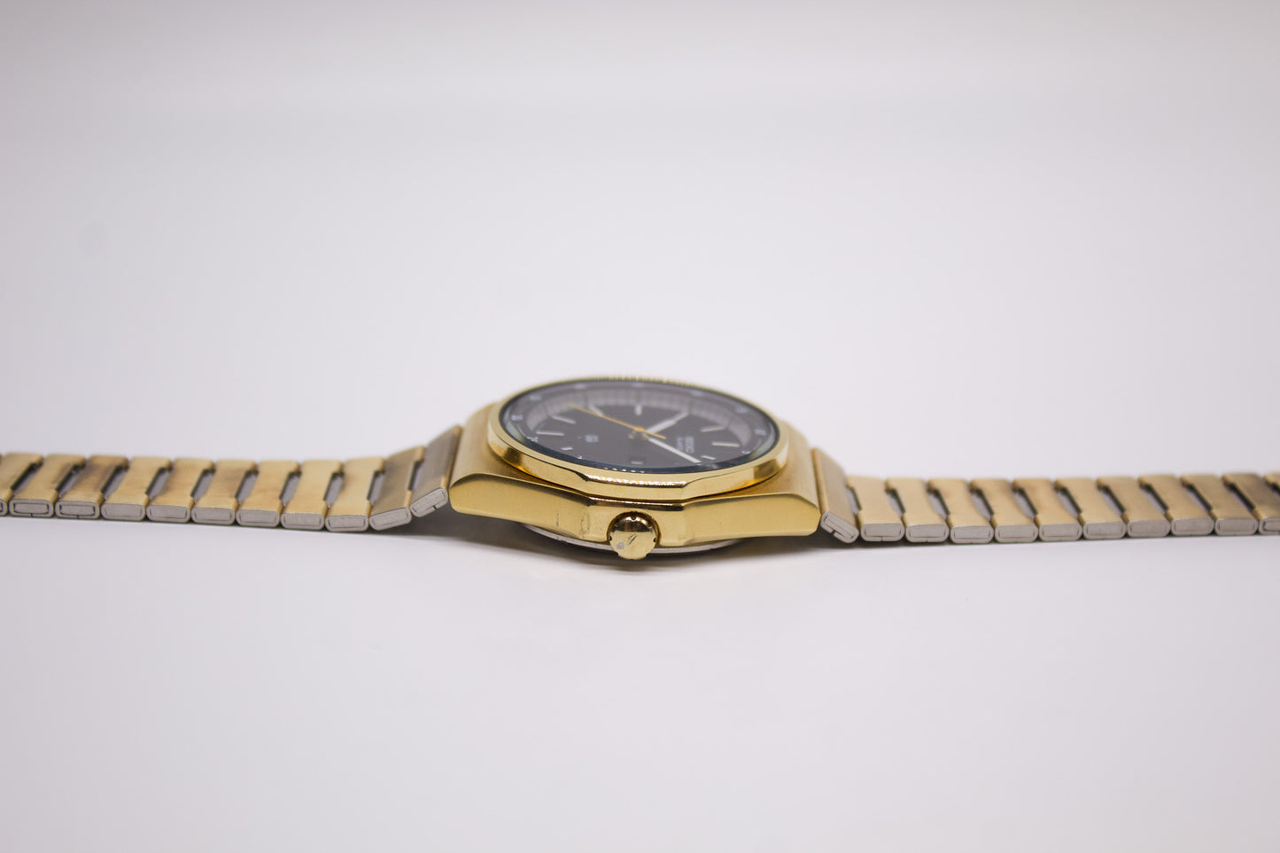 [Full Set] 1979 Seiko SQ 'Illuminated' Matte Black Dial Men's Wrist-Watch